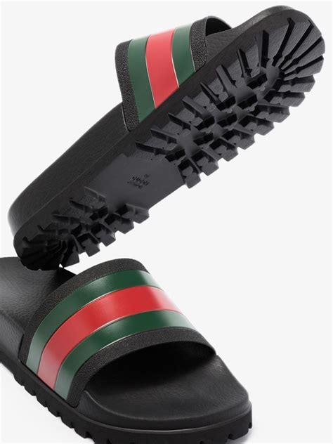 gucci black pursuit web slides|saks fifth avenue gucci slides.